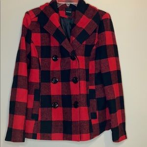 Rampage Red and black plaid coat